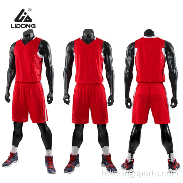 Özel erkekler basketbol üniforması düz boş basketbol forması